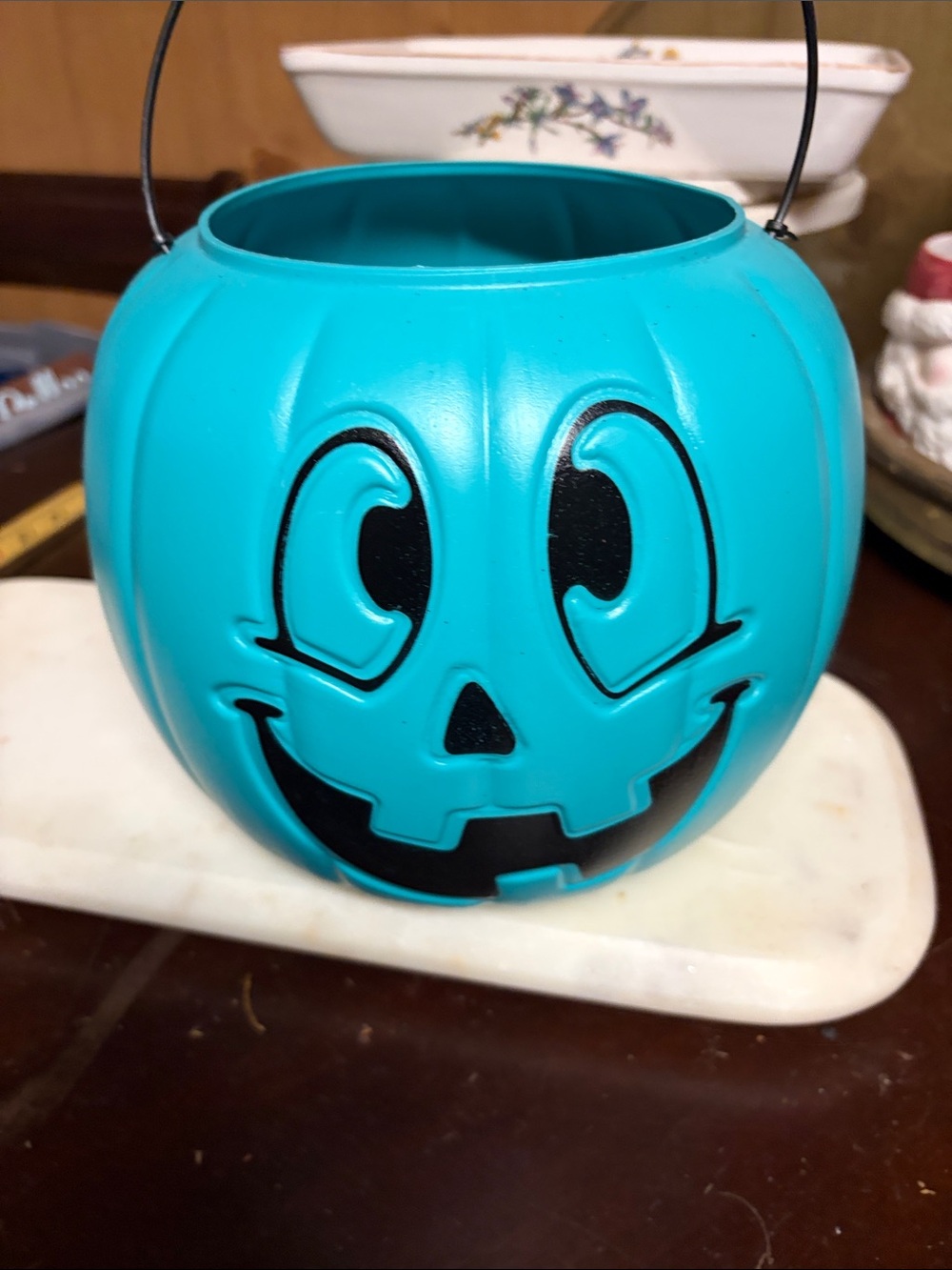 Teal Pumpkin Treat Bucket - Seasonal Home Accent